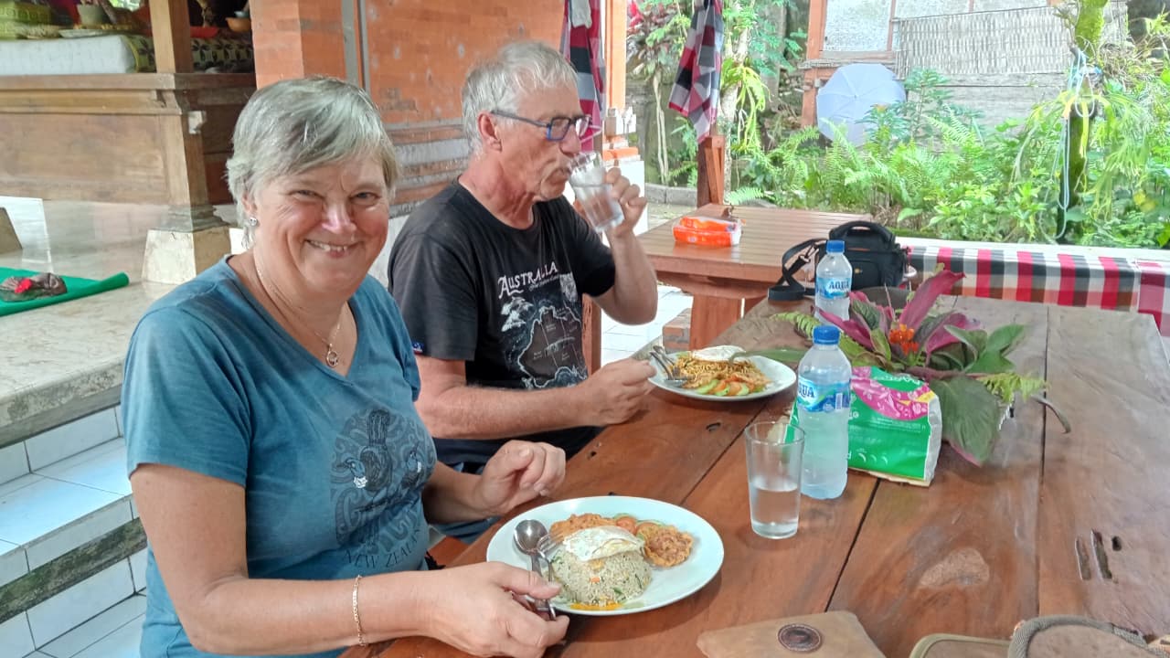 Guests enjoying their cooked meal